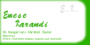 emese karandi business card